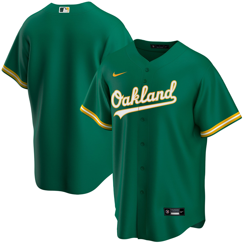 2020 MLB Youth Oakland Athletics Nike Kelly Green Alternate 2020 Replica Team Jersey 1